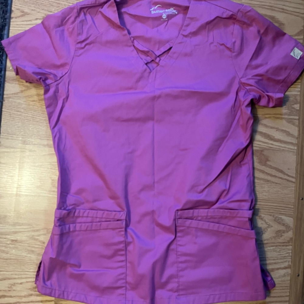 Butter-soft  Women's Vibrant Pink scrub top